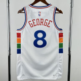 2024-25 76ERS GEORGE #8 White City Edition Top Quality Hot Pressing NBA Jersey