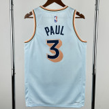 2024-25 SA Spurs PAUL #3 Light blue City Edition Top Quality Hot Pressing NBA Jersey
