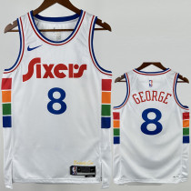 2024-25 76ERS GEORGE #8 White City Edition Top Quality Hot Pressing NBA Jersey