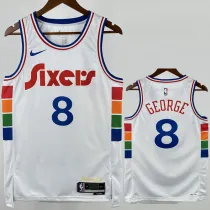 2024-25 76ERS GEORGE #8 White City Edition Top Quality Hot Pressing NBA Jersey