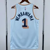 2024-25 SA Spurs WEMBANYAMA #1 Light blue City Edition Top Quality Hot Pressing NBA Jersey