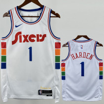2024-25 76ERS HARDEN #1 White City Edition Top Quality Hot Pressing NBA Jersey