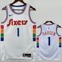 2024-25 76ERS HARDEN #1 White City Edition Top Quality Hot Pressing NBA Jersey