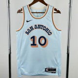 2024-25 SA Spurs SOCHAN #10 Light blue City Edition Top Quality Hot Pressing NBA Jersey