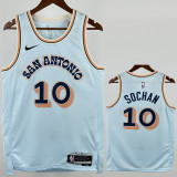 2024-25 SA Spurs SOCHAN #10 Light blue City Edition Top Quality Hot Pressing NBA Jersey