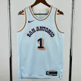 2024-25 SA Spurs WEMBANYAMA #1 Light blue City Edition Top Quality Hot Pressing NBA Jersey