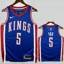 2024-25 Kings FOX #5 Blue City Edition Top Quality Hot Pressing NBA Jersey