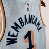 2024-25 SA Spurs WEMBANYAMA #1 Light blue City Edition Top Quality Hot Pressing NBA Jersey