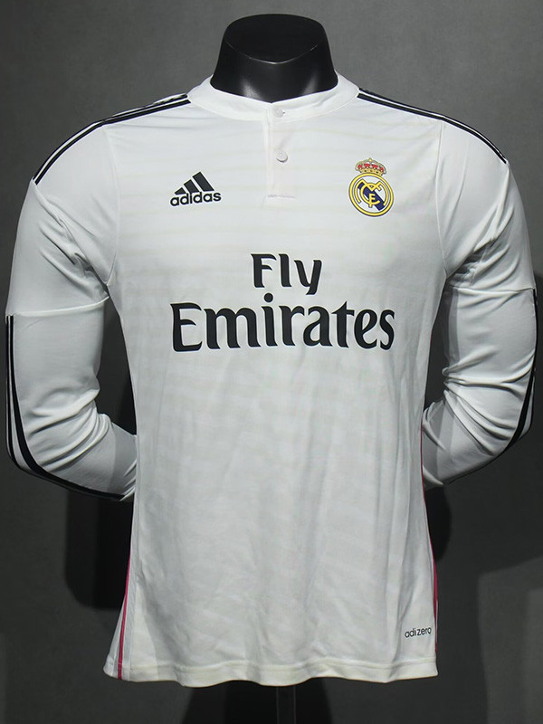 2014-2015 RMA Home Player Version 长袖球员 Long Sleeve Retro Soccer Jersey