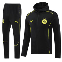 2024-25 Dortmund Black Hoodie Jacket Tracksuit #02