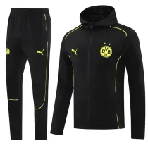 2024-25 Dortmund Black Hoodie Jacket Tracksuit #02