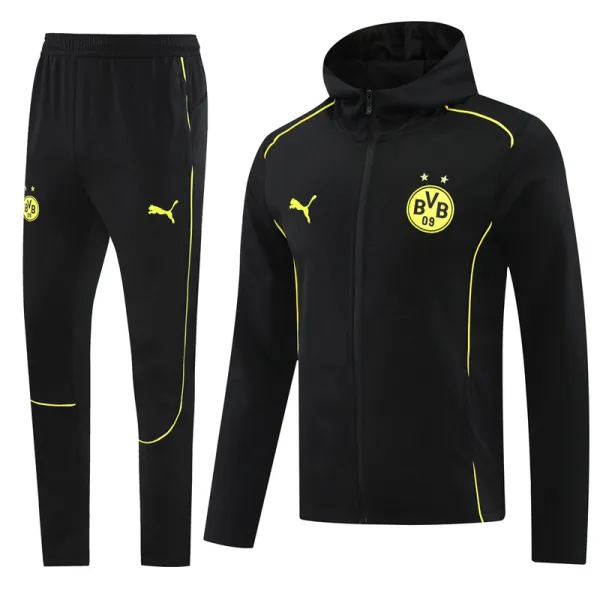 2024-25 Dortmund Black Hoodie Jacket Tracksuit #02