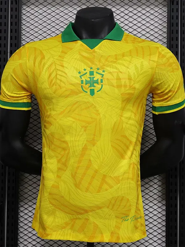 2024-25 Brazil Comma Yellow Special Edition Player Version Soccer Jersey