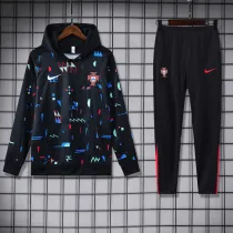 2024-25 Portugal Black Hoodie Tracksuit (卫衣套装)