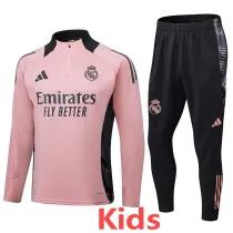 2024-25 RMA Pink Kids Half Pull Tracksuit (童装)(半拉链)