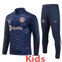2024-25 BAR Royal blue Kids Half Pull Tracksuit (童装)(半拉链)