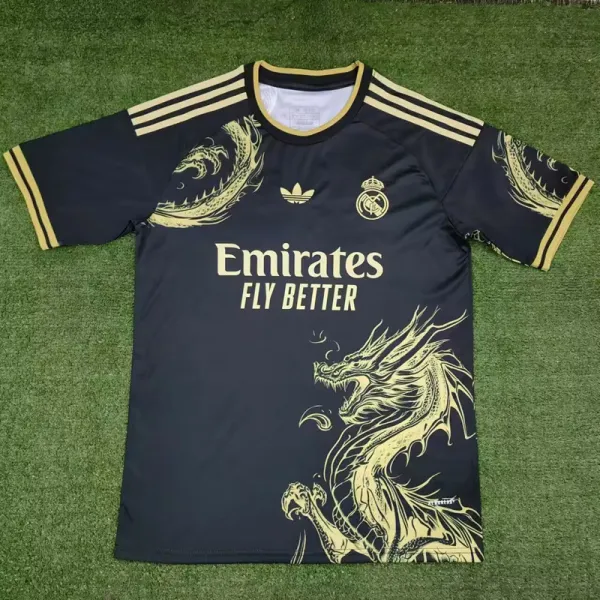 2024-25 RMA Black Special Edition Training Shirts (三叶草金标)