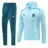 2024-25 Marseille Light blue Hoodie Jacket Tracksuit #01