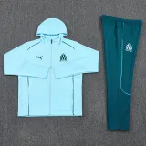 2024-25 Marseille Light blue Hoodie Jacket Tracksuit #01
