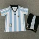 1998 Argentina Home Kids Retro Soccer Jersey