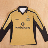 2001-2002 Man Utd 100th Anniversary Double Sided Long Sleeve Retro Soccer Jersey *双面长袖