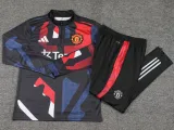 2024-25 Man Utd Blue red Half Pull Tracksuit (半拉链)