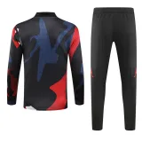2024-25 Man Utd Blue red Half Pull Tracksuit (半拉链)