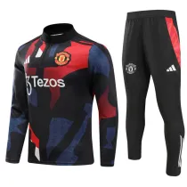 2024-25 Man Utd Blue red Half Pull Tracksuit (半拉链)