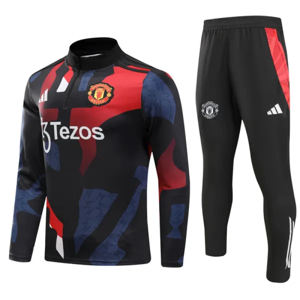 2024-25 Man Utd Blue red Half Pull Tracksuit (半拉链)