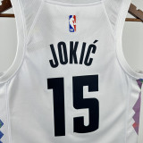 2024-25 Nuggets JOKIC #15 White City Edition Top Quality Hot Pressing NBA Jersey