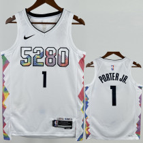 2024-25 Nuggets PORTERJR. #1 White City Edition Top Quality Hot Pressing NBA Jersey