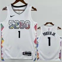 2024-25 Nuggets PORTERJR. #1 White City Edition Top Quality Hot Pressing NBA Jersey