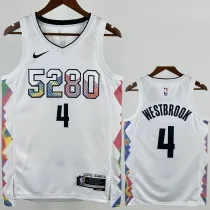 2024-25 Nuggets WESTBROOK #4 White City Edition Top Quality Hot Pressing NBA Jersey