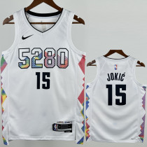 2024-25 Nuggets JOKIC #15 White City Edition Top Quality Hot Pressing NBA Jersey