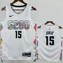 2024-25 Nuggets JOKIC #15 White City Edition Top Quality Hot Pressing NBA Jersey