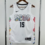 2024-25 Nuggets JOKIC #15 White City Edition Top Quality Hot Pressing NBA Jersey
