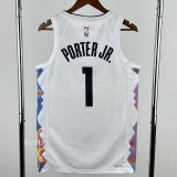 2024-25 Nuggets PORTERJR. #1 White City Edition Top Quality Hot Pressing NBA Jersey