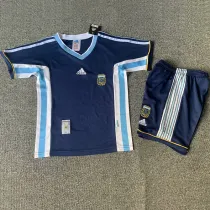 1998  Argentina Away Kids Retro Soccer Jersey