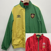 2024-25 Man Utd Green Yellow Retro Double Sided Windbreaker (双面风衣)
