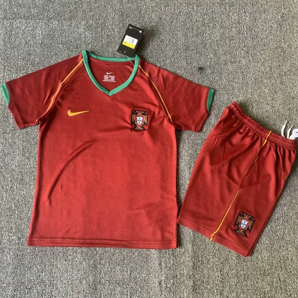 2006 Portugal Home Kids Retro Soccer Jersey