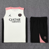2025-26 PSG Jordan White Tank top and shorts suit