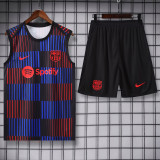 2025-26 BAR Red blue Tank top and shorts suit