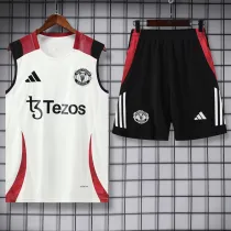 2025-26 Man Utd White Tank top and shorts suit