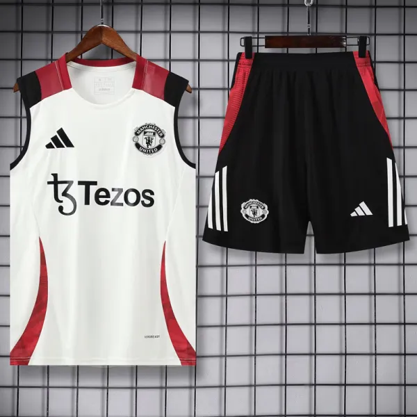 2025-26 Man Utd White Tank top and shorts suit