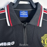 1998-1999 Man Utd Black Long Sleeve Retro Soccer Jersey (长袖)