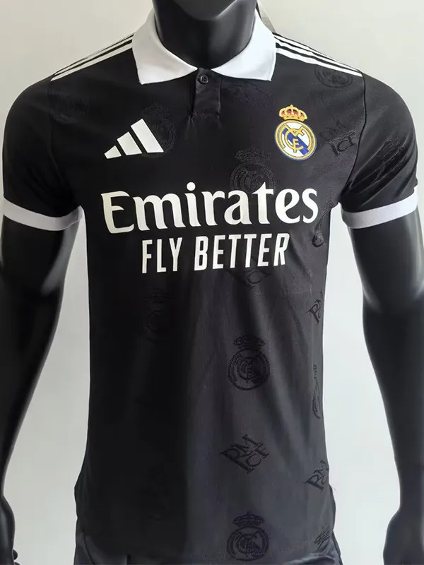 2025-26 RMA Black Special Edition Player Version Training Shirts (翻领)