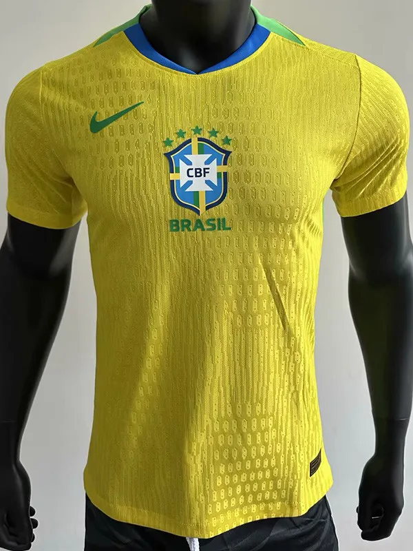 2025-26 Brazil Home Player Version Soccer Jersey #带星
