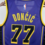 2022-23 Lakers DONCIC #77 Purple Top Quality Hot Pressing NBA Jersey (Trapeze Edition) 飞人版