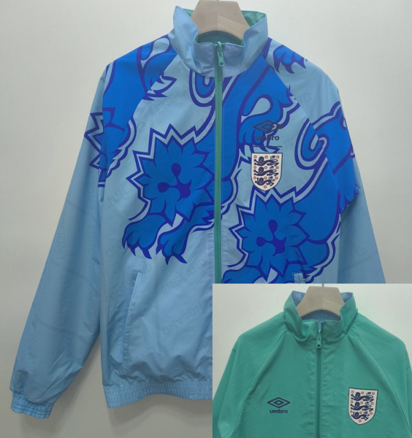 1992 England Blue & Green Retro Double Sided Windbreaker (双面风衣)