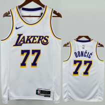 2022-23 Lakers DONCIC #77 White Top Quality Hot Pressing NBA Jersey(圆领)